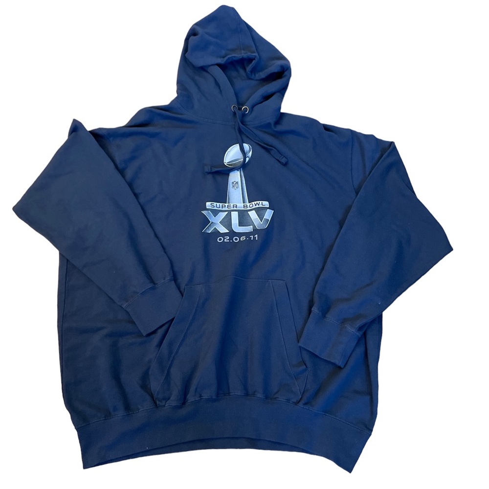 NFL Team Apparel Navy Super Bowl Pullover Hoodie Sweatshirt Size 2 XL